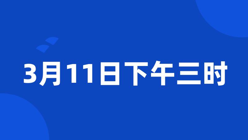 3月11日下午三时