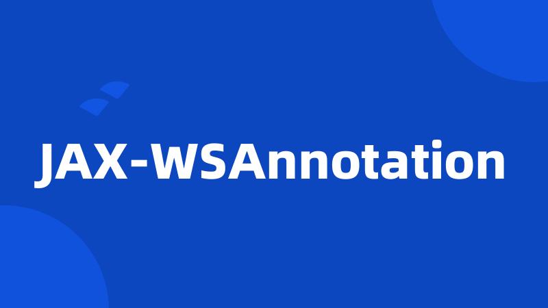 JAX-WSAnnotation