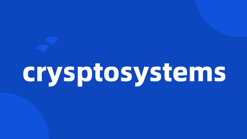 crysptosystems