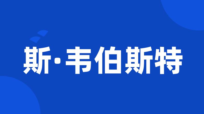 斯·韦伯斯特