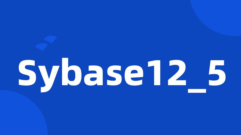 Sybase12_5