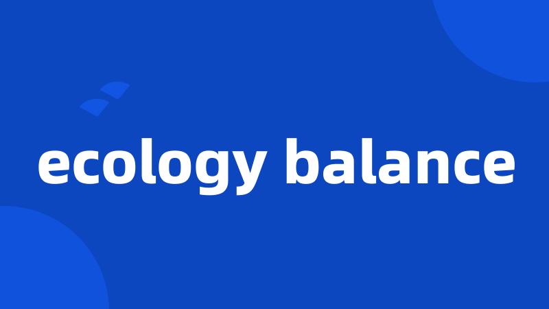 ecology balance