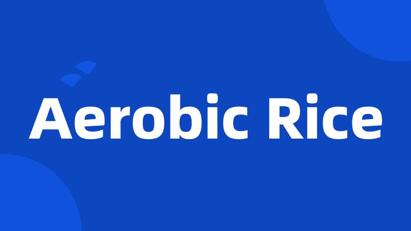 Aerobic Rice