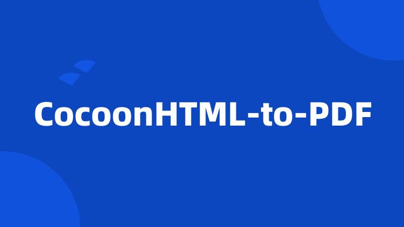 CocoonHTML-to-PDF