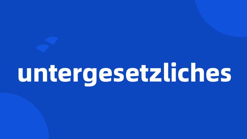 untergesetzliches