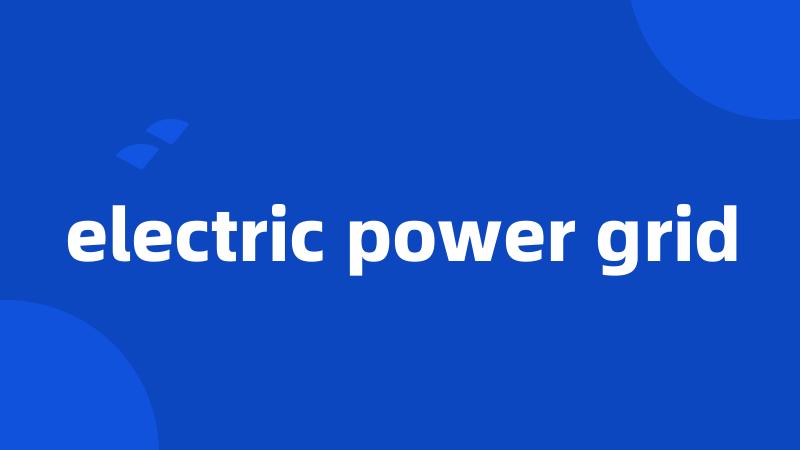 electric power grid