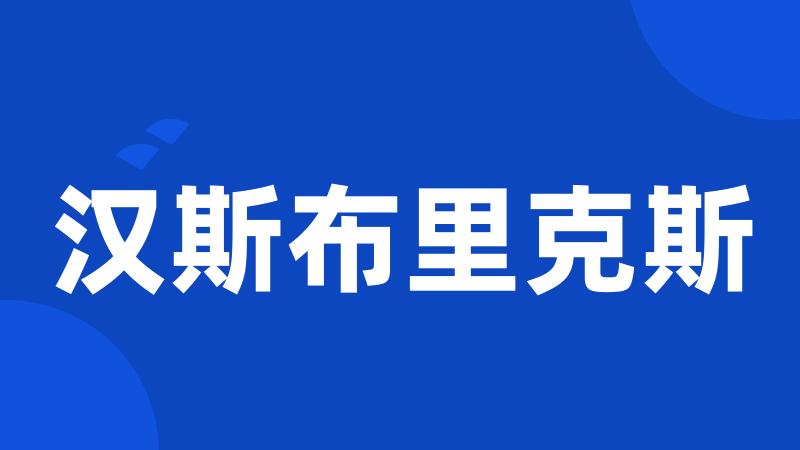 汉斯布里克斯