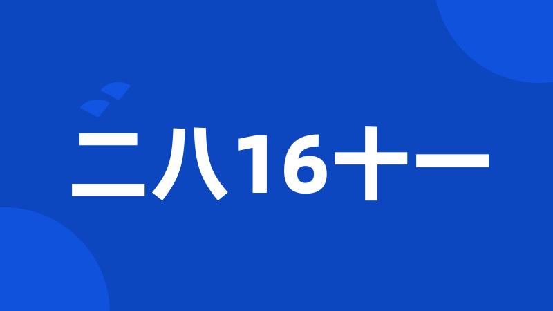 二八16十一