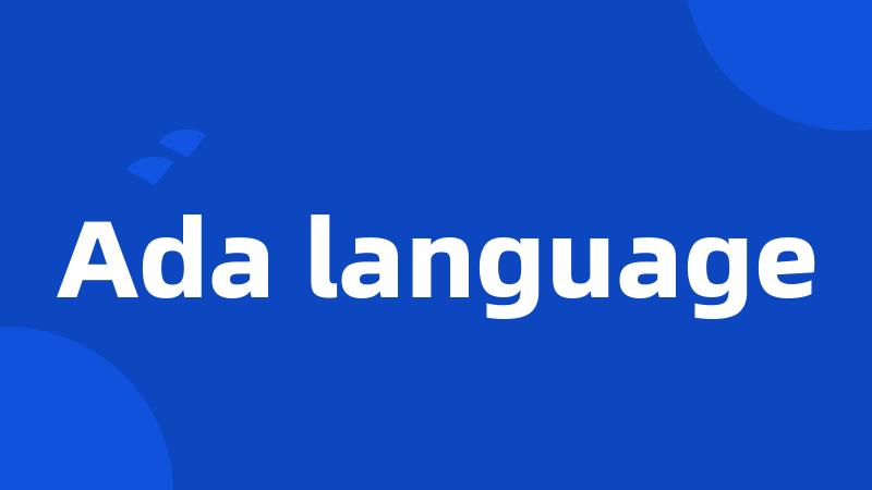 Ada language