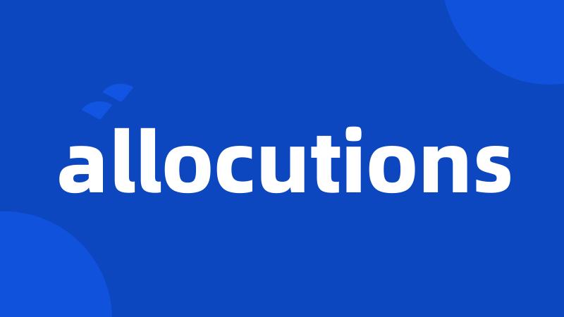 allocutions