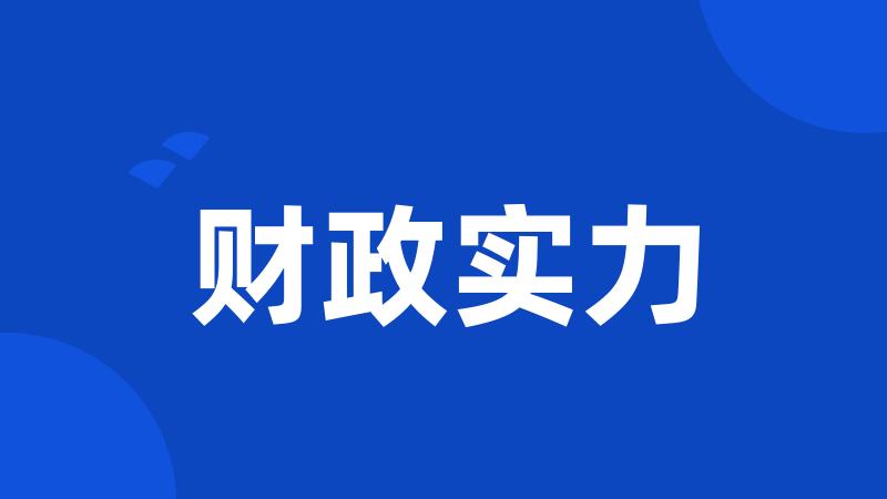 财政实力