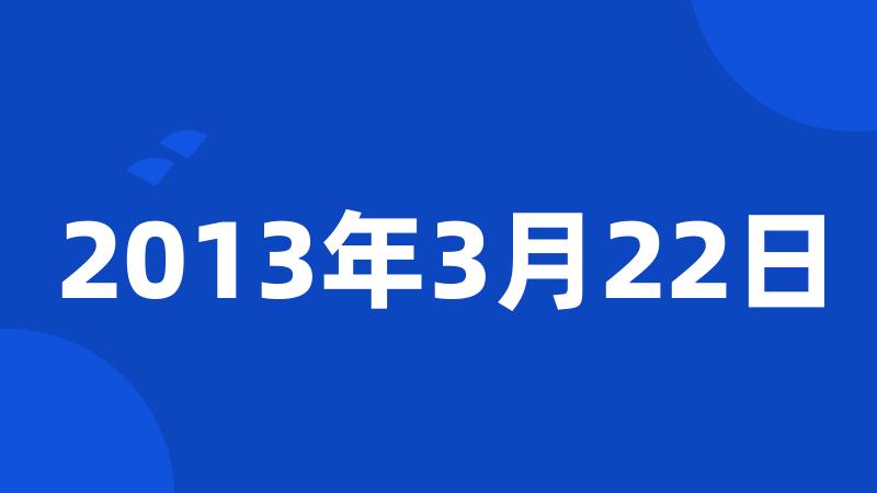 2013年3月22日