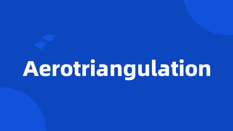 Aerotriangulation