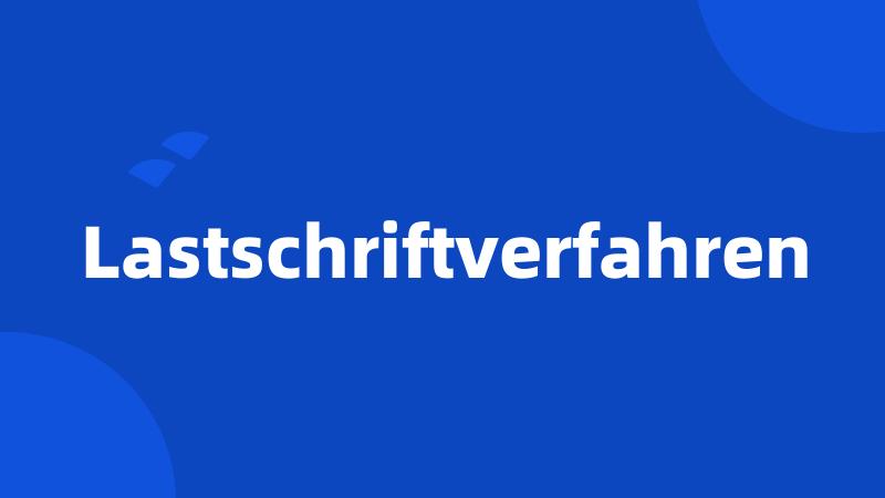 Lastschriftverfahren