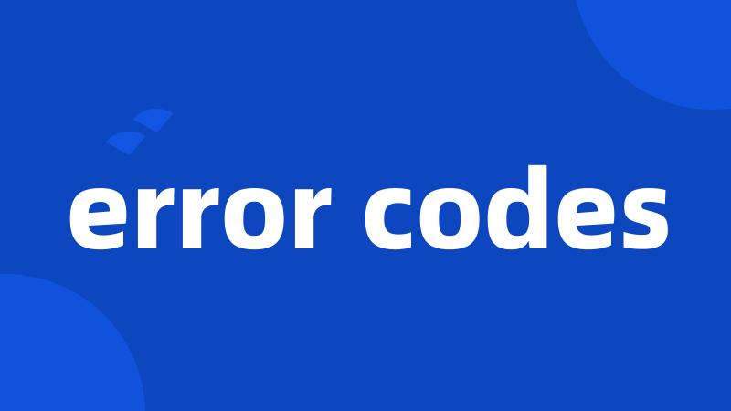 error codes