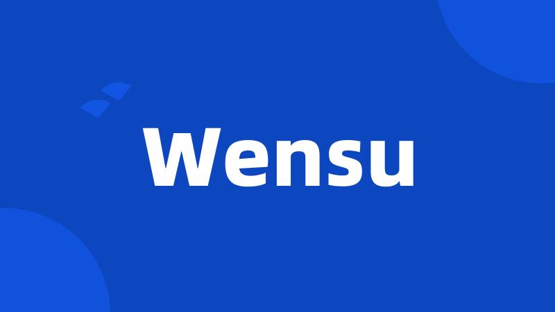 Wensu