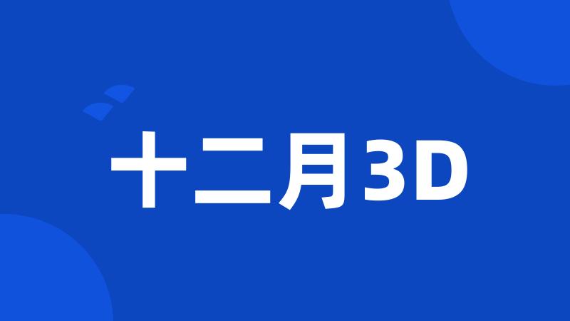 十二月3D