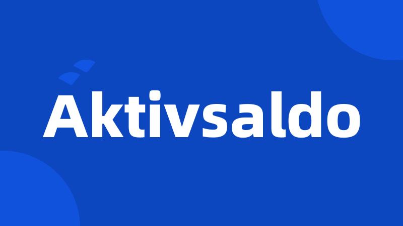 Aktivsaldo