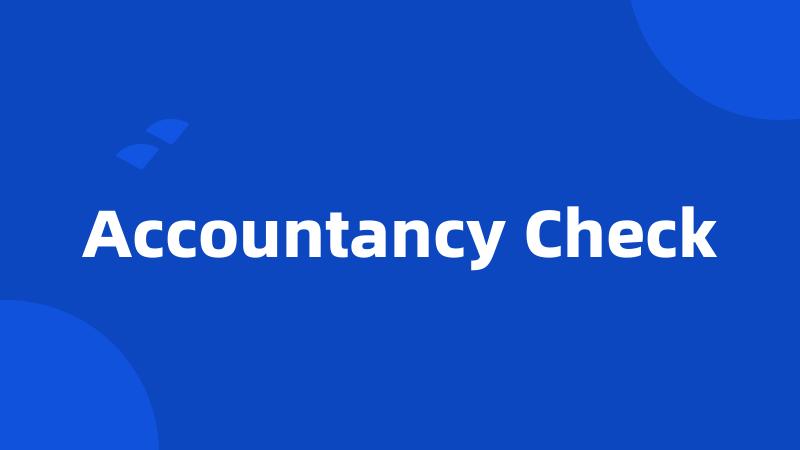 Accountancy Check