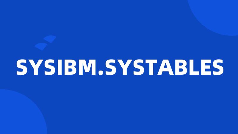 SYSIBM.SYSTABLES