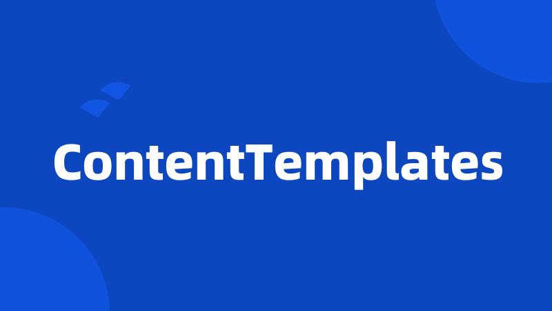 ContentTemplates