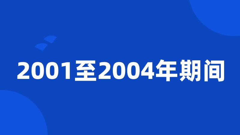 2001至2004年期间