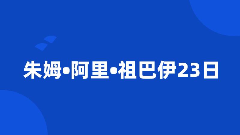 朱姆•阿里•祖巴伊23日