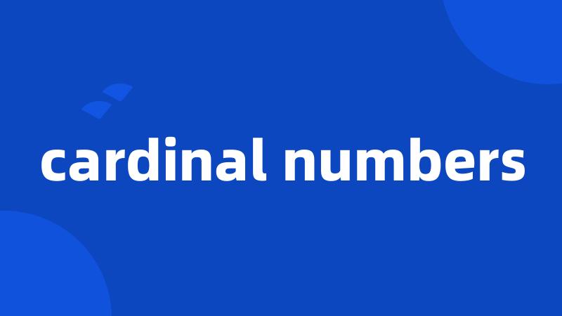 cardinal numbers