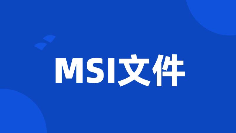 MSI文件