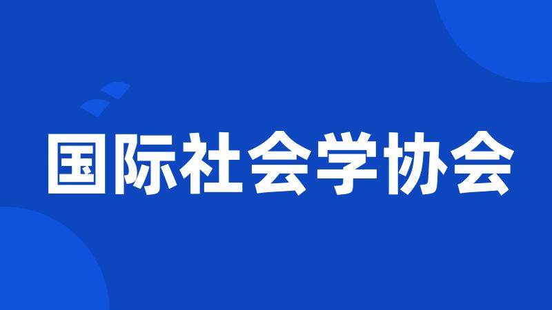 国际社会学协会