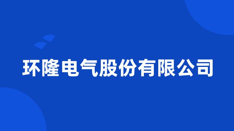 环隆电气股份有限公司