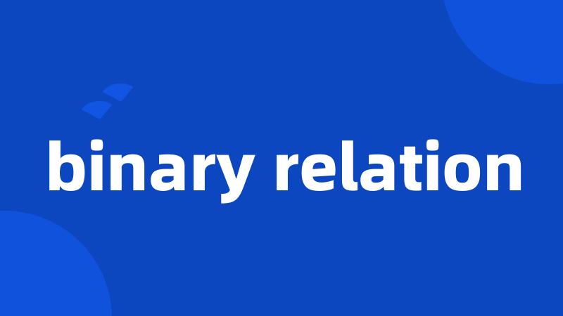 binary relation