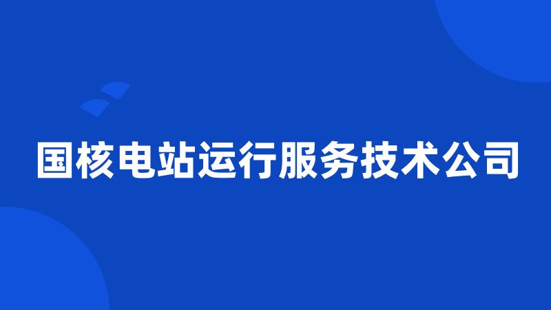 国核电站运行服务技术公司