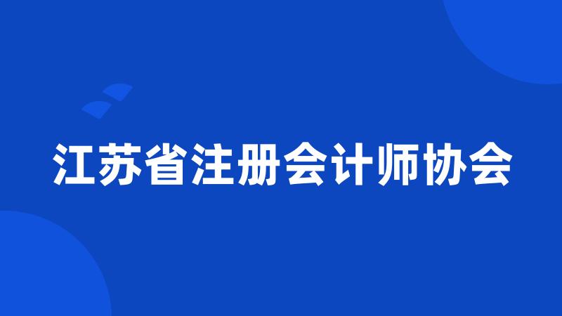 江苏省注册会计师协会