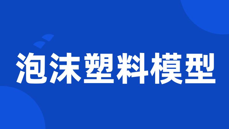 泡沫塑料模型