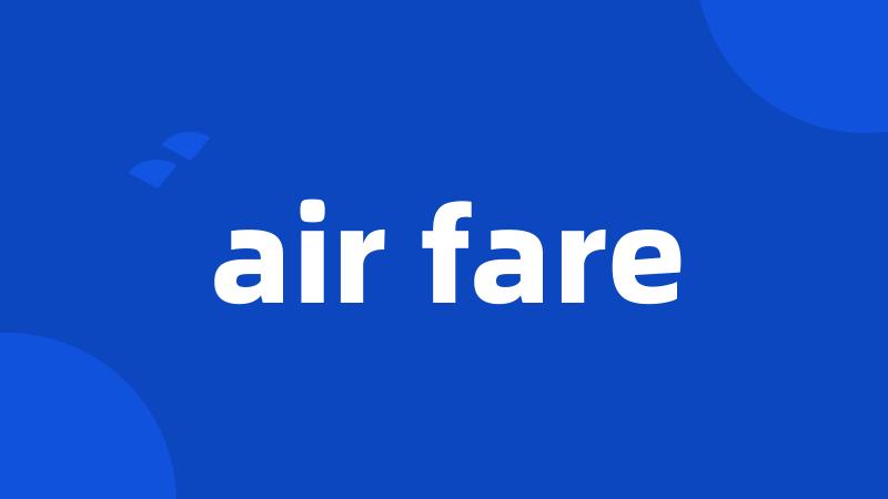 air fare