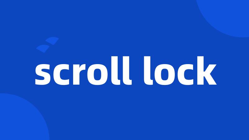 scroll lock